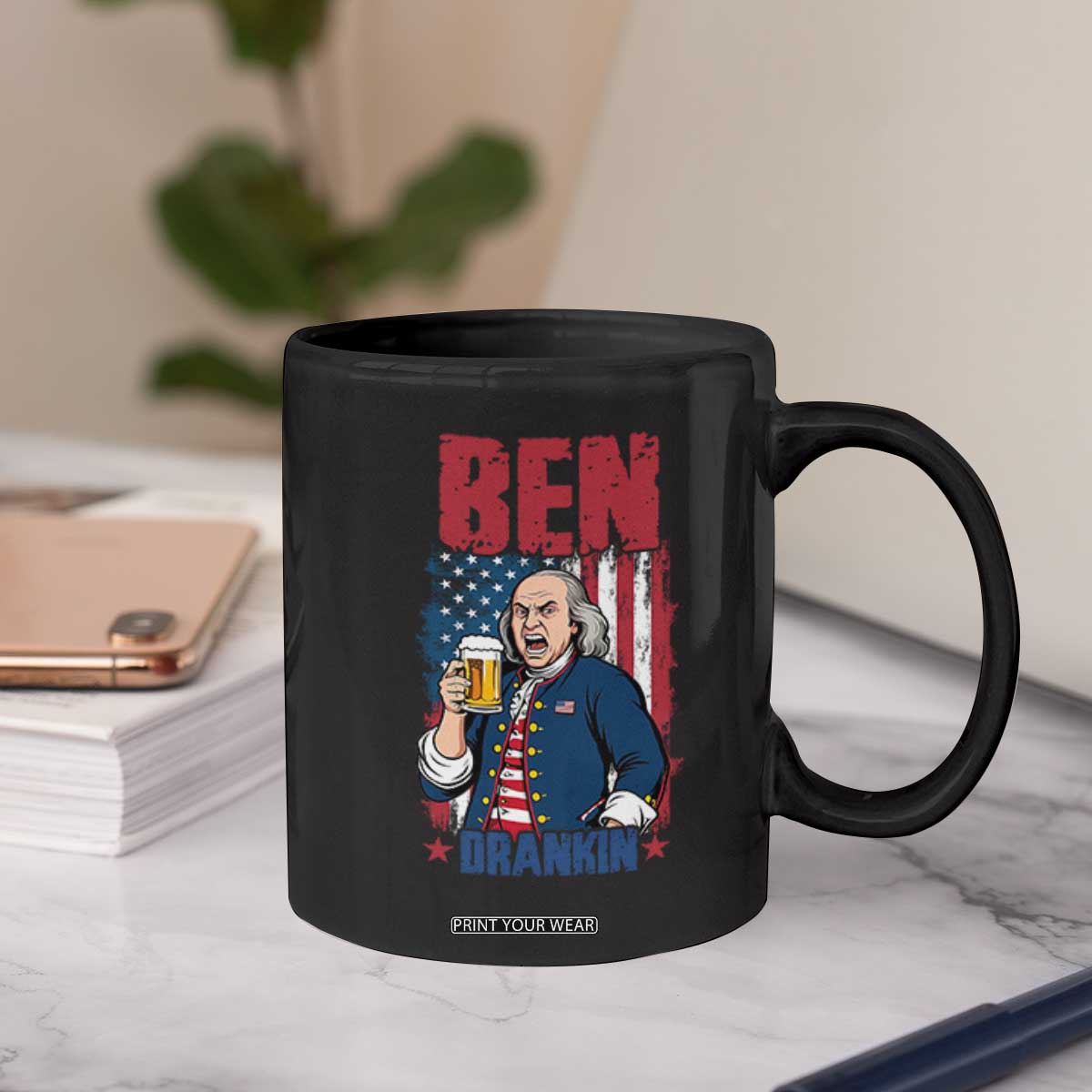 Benjamin Franklin Coffee Mug Funny Patriotic Founding Father TS12 Print Your Wear