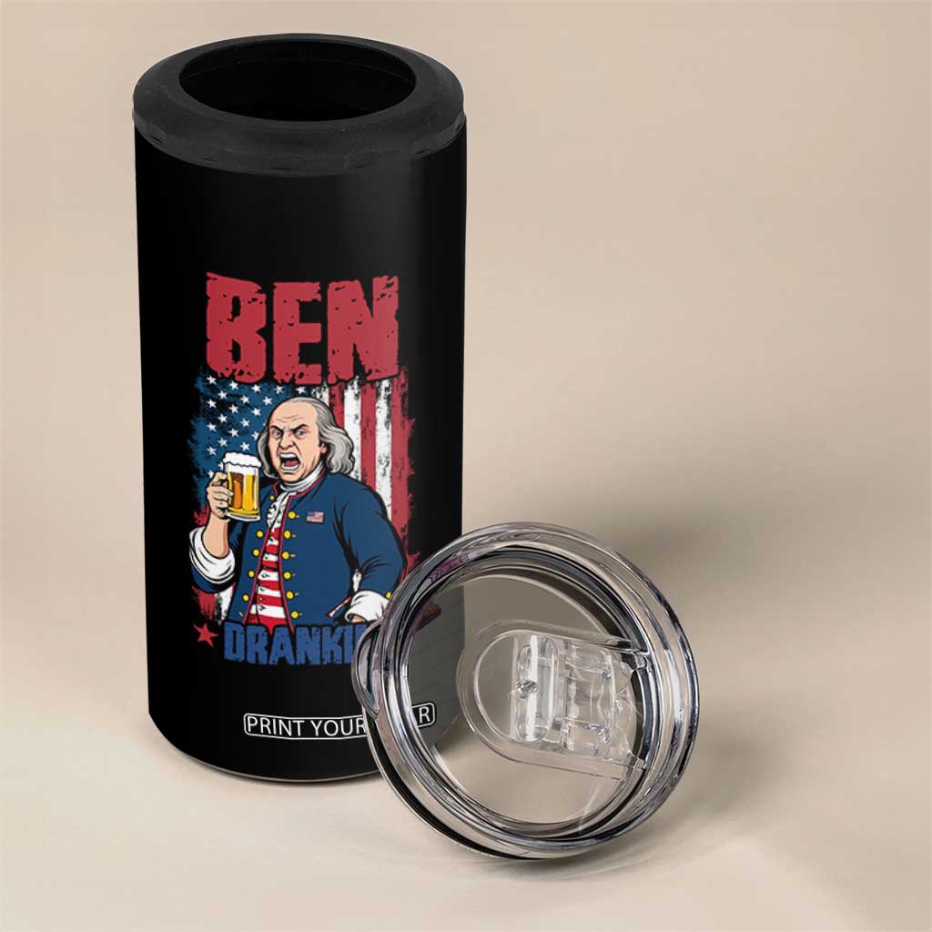 Benjamin Franklin 4 in 1 Can Cooler Tumbler Funny Patriotic Founding Father TS12 Print Your Wear