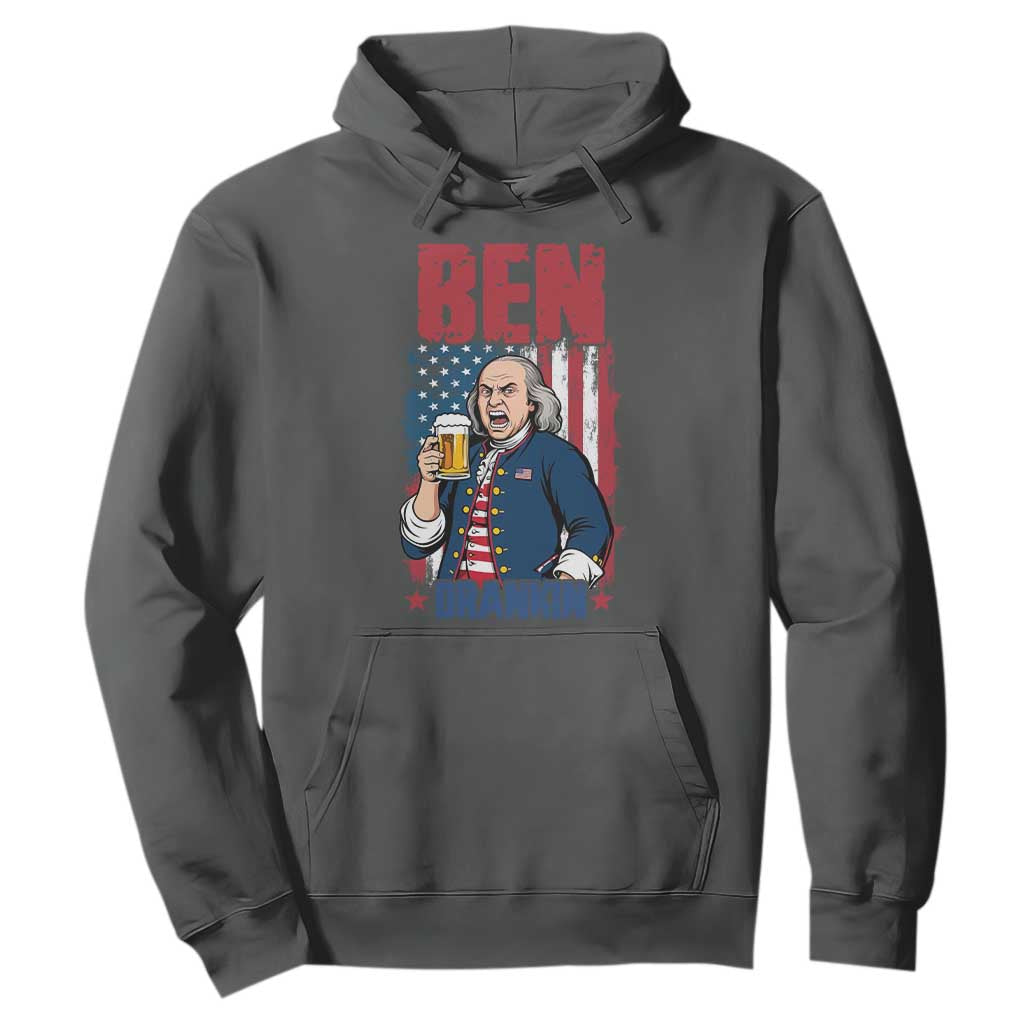 Benjamin Franklin Hoodie Funny Patriotic Founding Father TS12 Dark Heather Print Your Wear