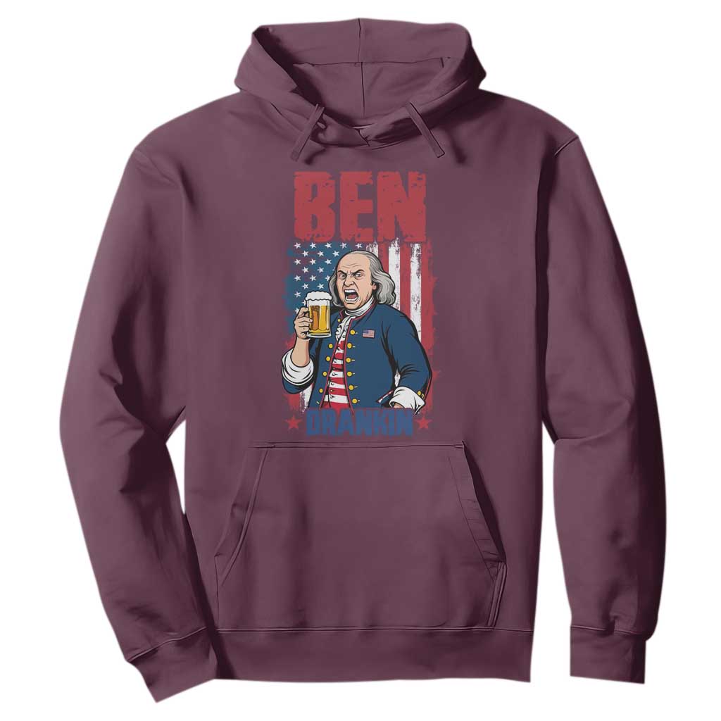 Benjamin Franklin Hoodie Funny Patriotic Founding Father TS12 Maroon Print Your Wear
