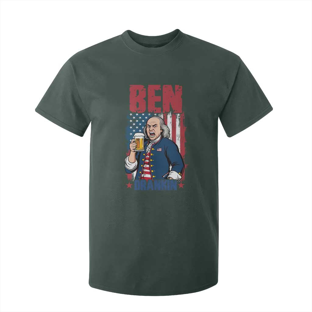Benjamin Franklin T Shirt For Kid Funny Patriotic Founding Father TS12 Dark Forest Green Print Your Wear