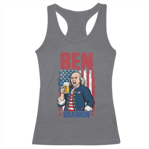 Benjamin Franklin Racerback Tank Top Funny Patriotic Founding Father TS12 Charcoal Print Your Wear