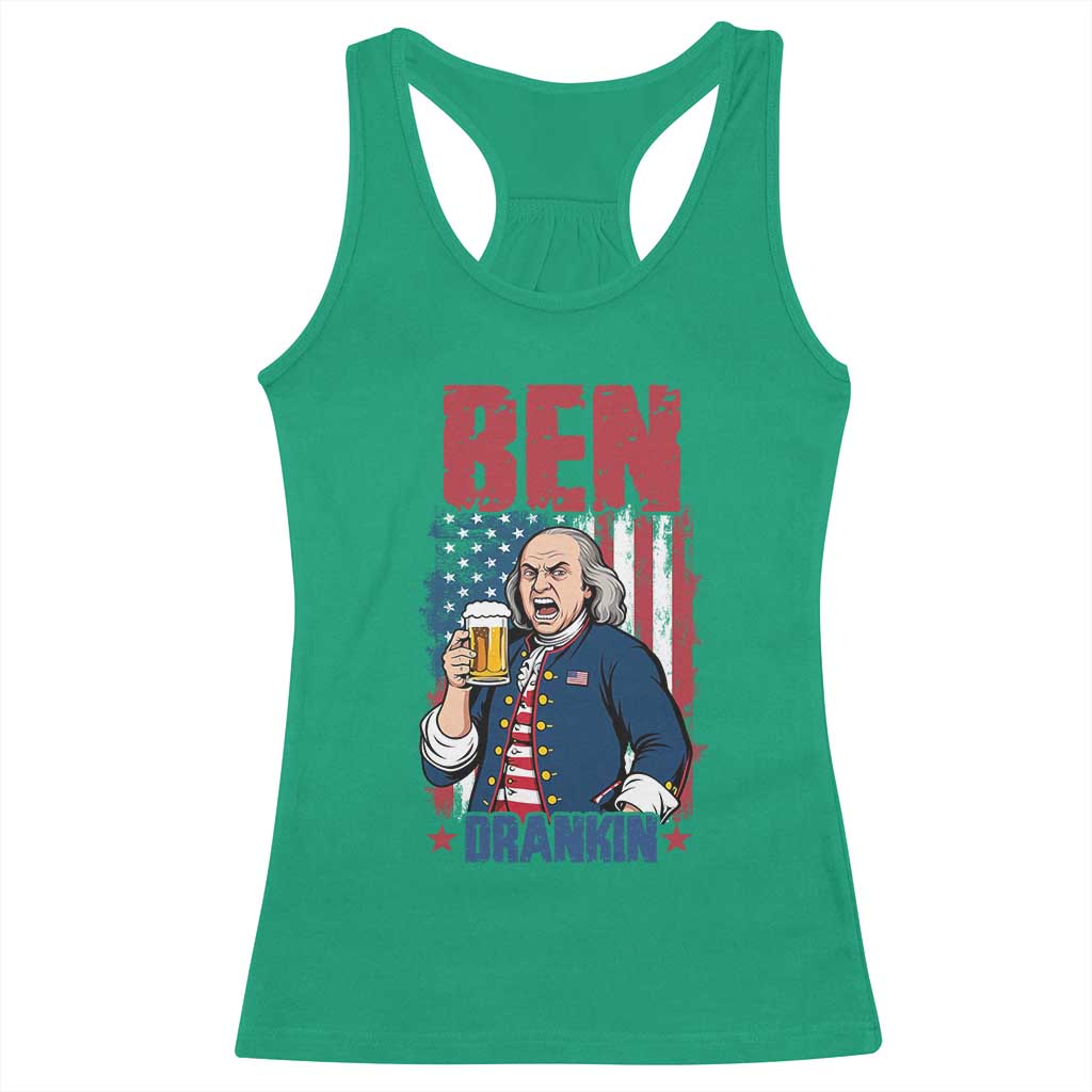 Benjamin Franklin Racerback Tank Top Funny Patriotic Founding Father TS12 Irish Green Print Your Wear