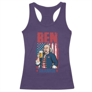 Benjamin Franklin Racerback Tank Top Funny Patriotic Founding Father TS12 Purple Print Your Wear