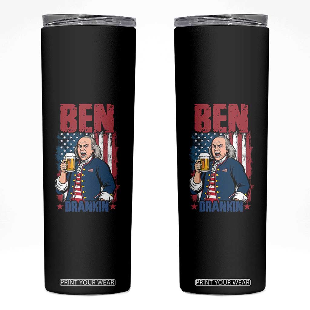 Benjamin Franklin Skinny Tumbler Funny Patriotic Founding Father TS12 Black Print Your Wear