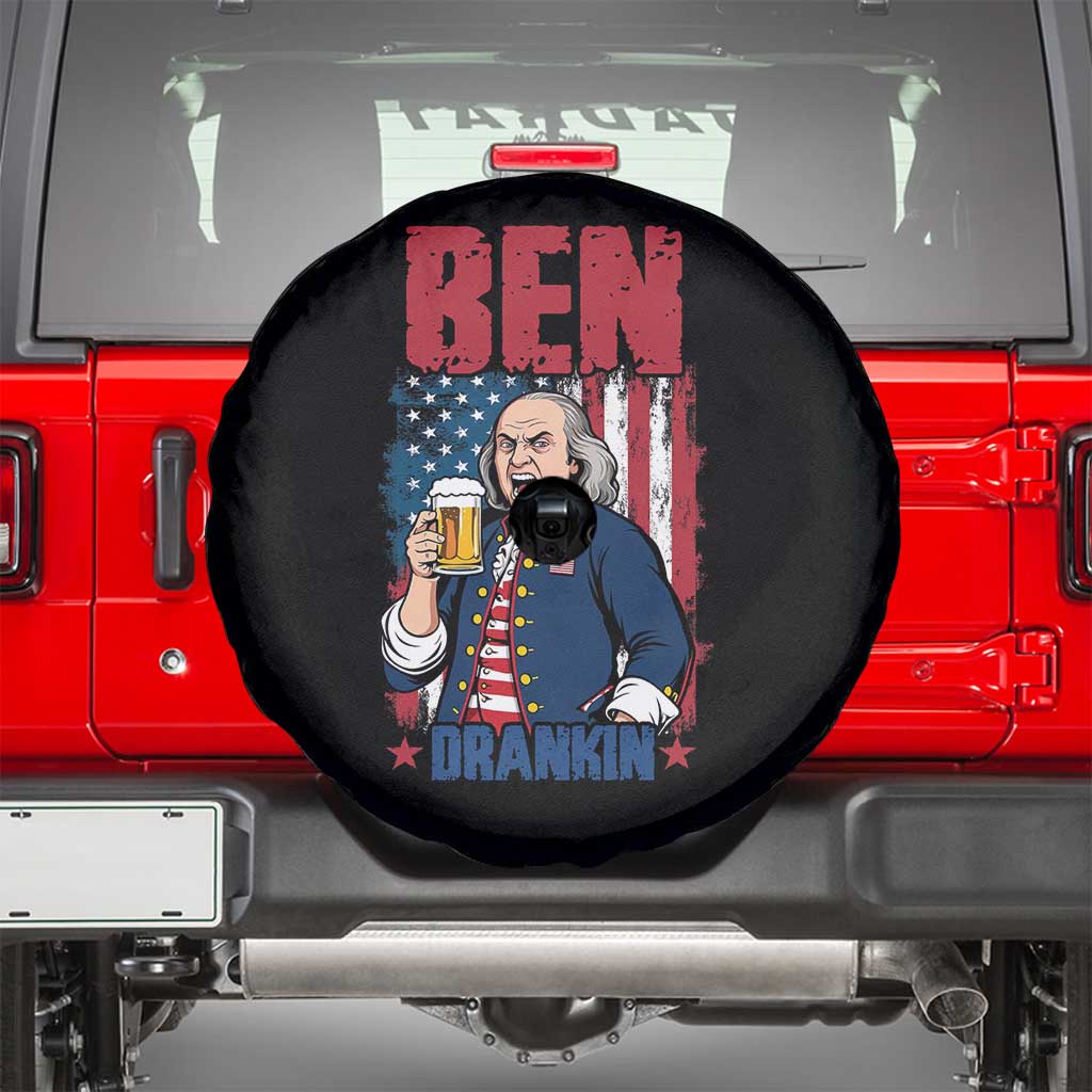 Benjamin Franklin Spare Tire Cover Funny Patriotic Founding Father TS12 Black Print Your Wear