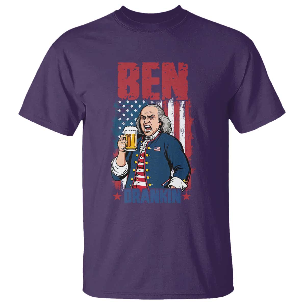 Benjamin Franklin T Shirt Funny Patriotic Founding Father TS12 Purple Print Your Wear
