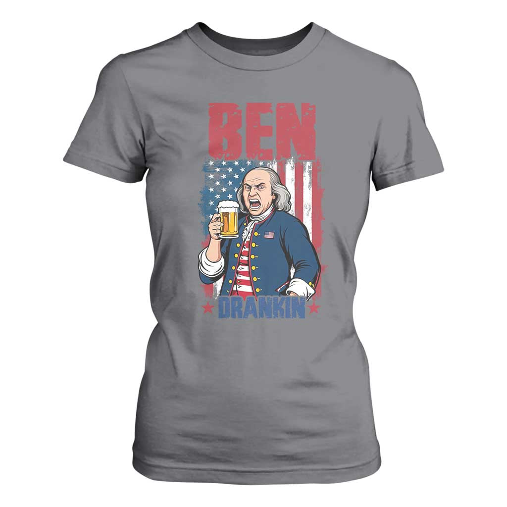 Benjamin Franklin T Shirt For Women Funny Patriotic Founding Father TS12 Charcoal Print Your Wear