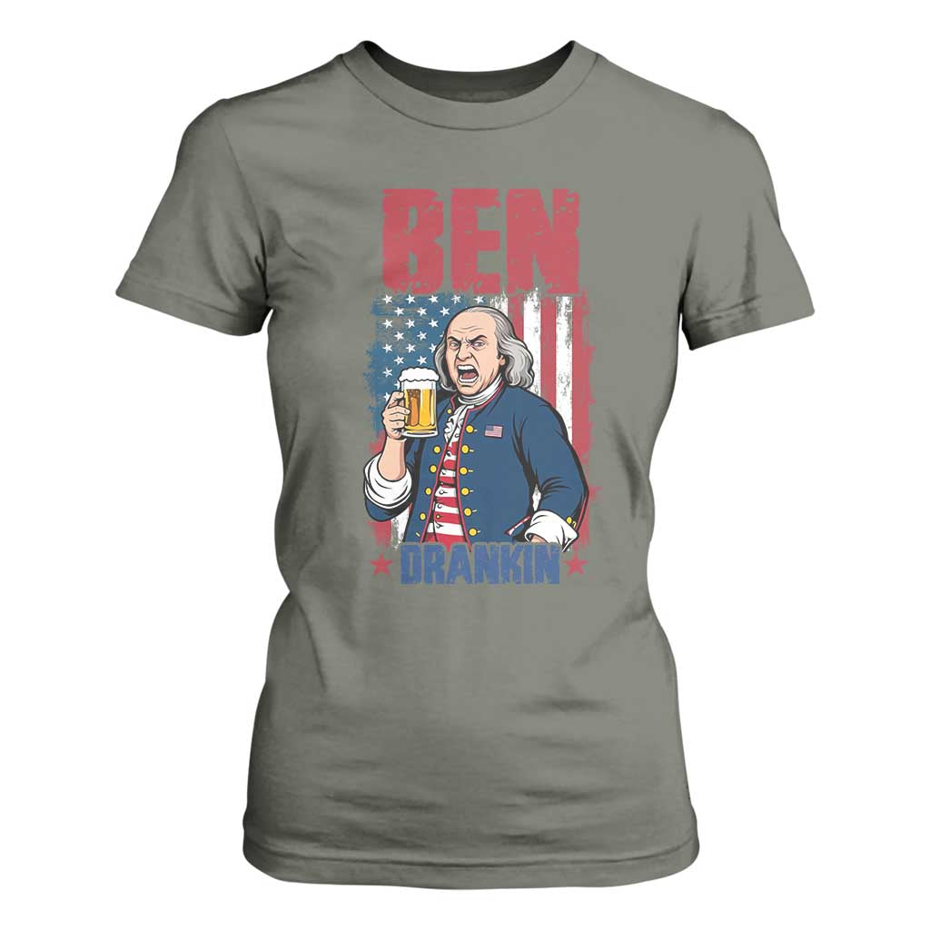 Benjamin Franklin T Shirt For Women Funny Patriotic Founding Father TS12 Military Green Print Your Wear