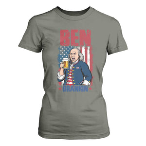 Benjamin Franklin T Shirt For Women Funny Patriotic Founding Father TS12 Military Green Print Your Wear