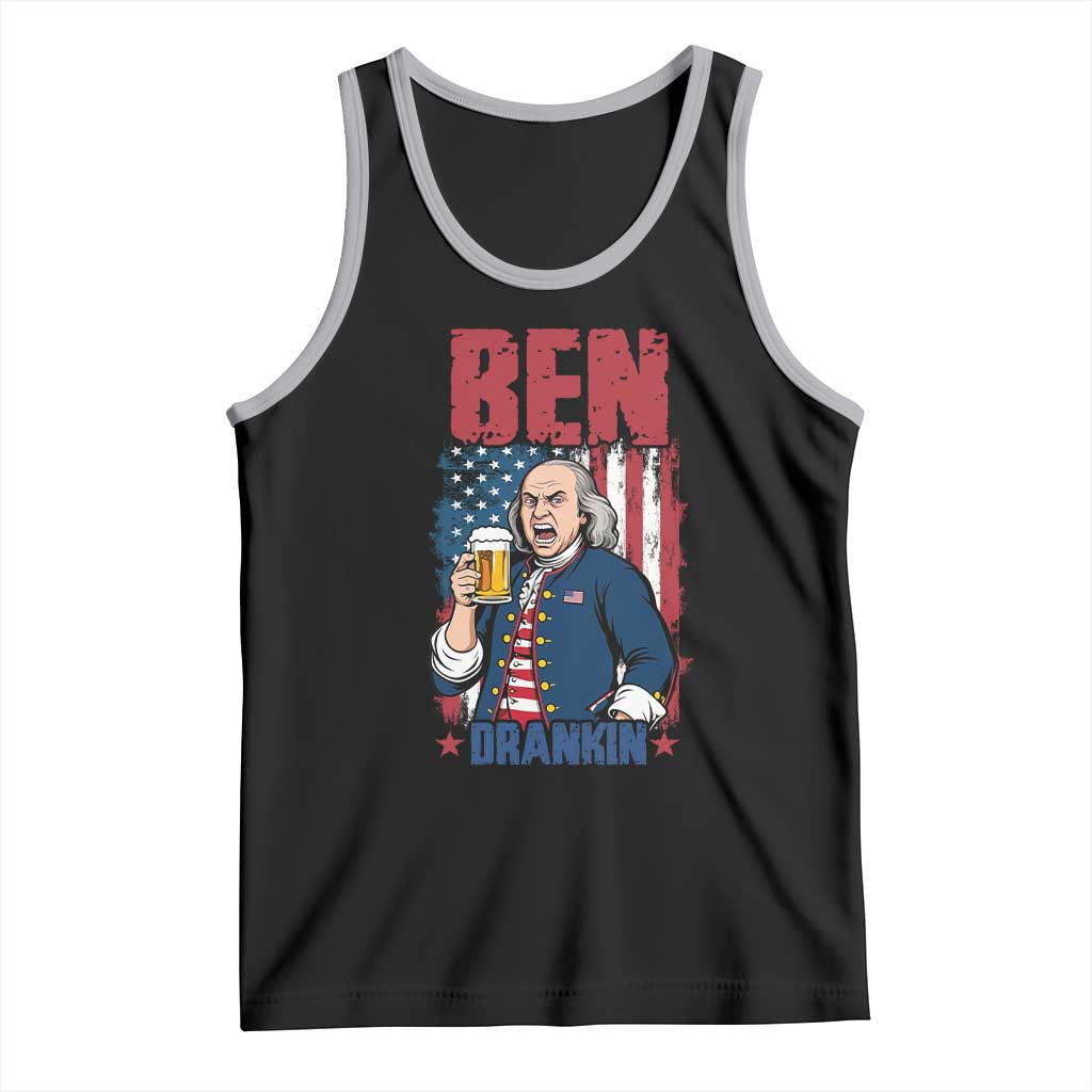 Benjamin Franklin Tank Top Funny Patriotic Founding Father TS12 Black Athletic Heather Print Your Wear