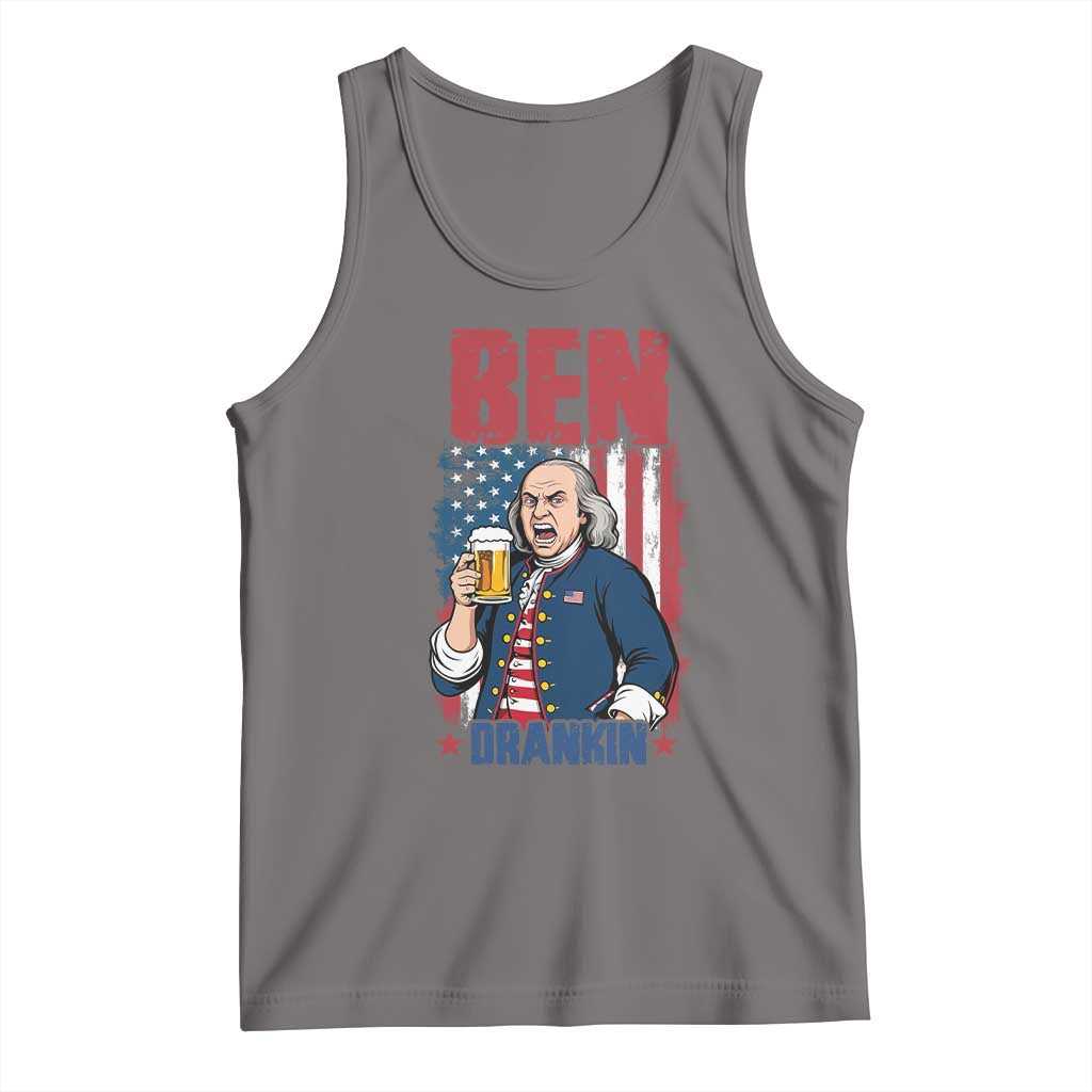 Benjamin Franklin Tank Top Funny Patriotic Founding Father TS12 Deep Heather Print Your Wear