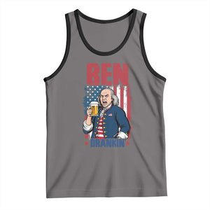 Benjamin Franklin Tank Top Funny Patriotic Founding Father TS12 Deep Heather Black Print Your Wear