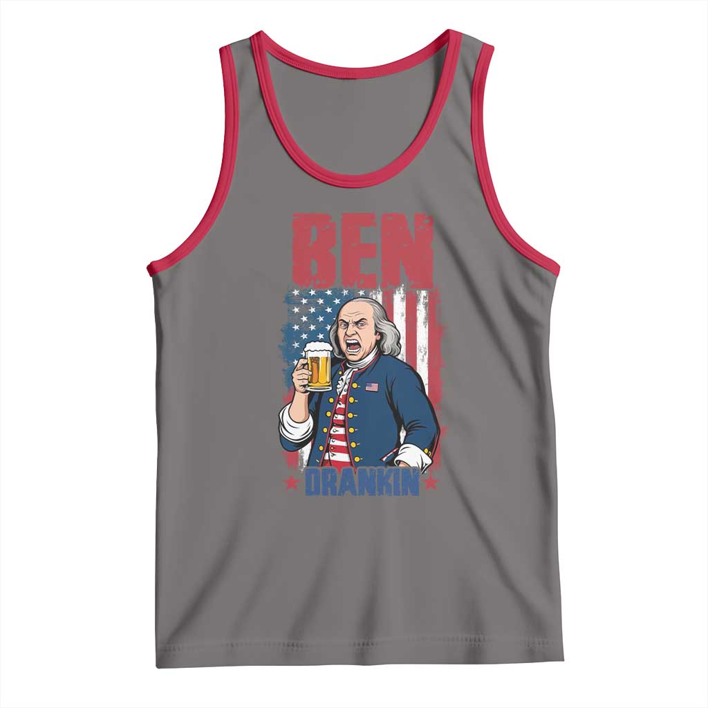 Benjamin Franklin Tank Top Funny Patriotic Founding Father TS12 Deep Heather Red Print Your Wear