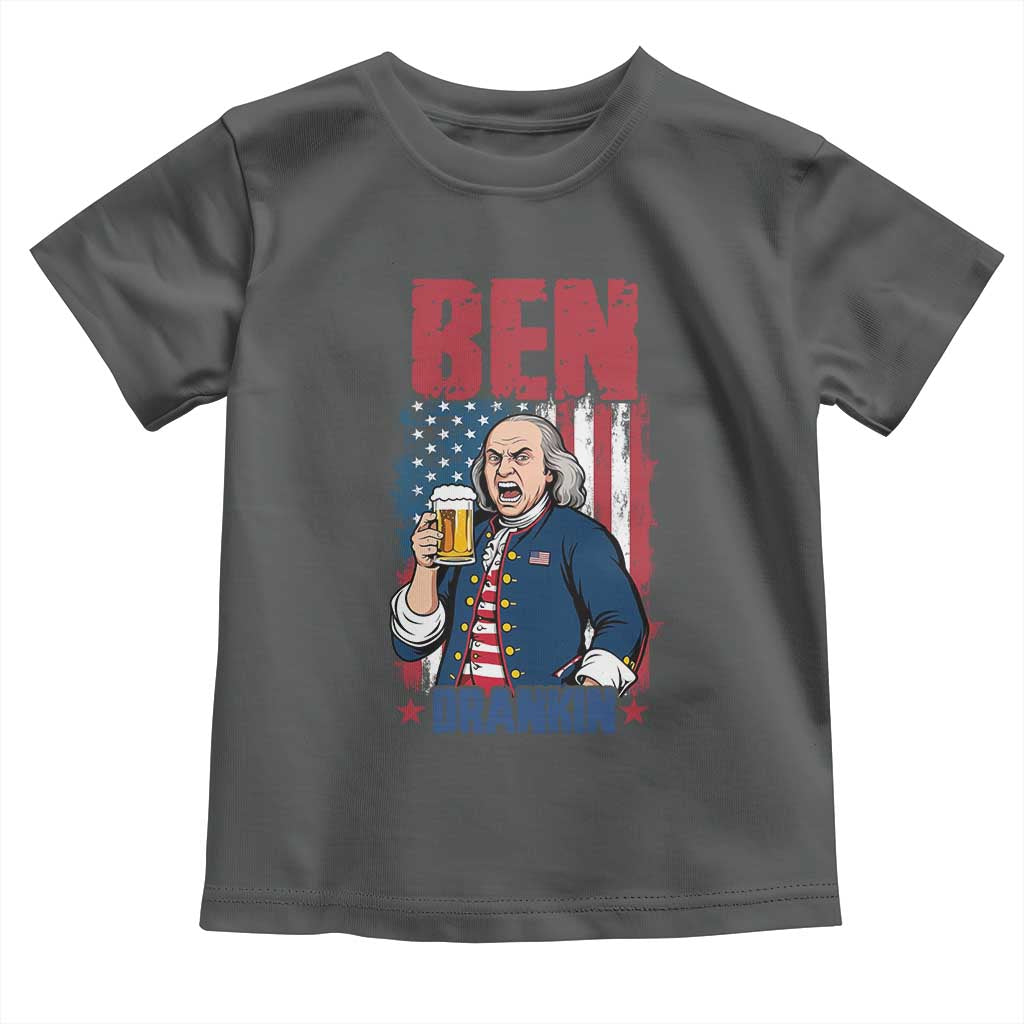Benjamin Franklin Toddler T Shirt Funny Patriotic Founding Father TS12 Dark Heather Print Your Wear