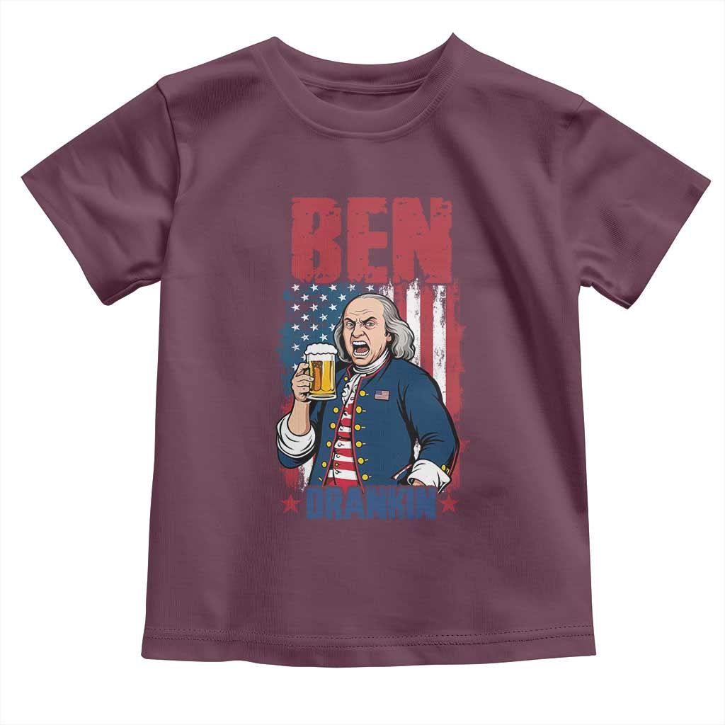 Benjamin Franklin Toddler T Shirt Funny Patriotic Founding Father TS12 Maroon Print Your Wear