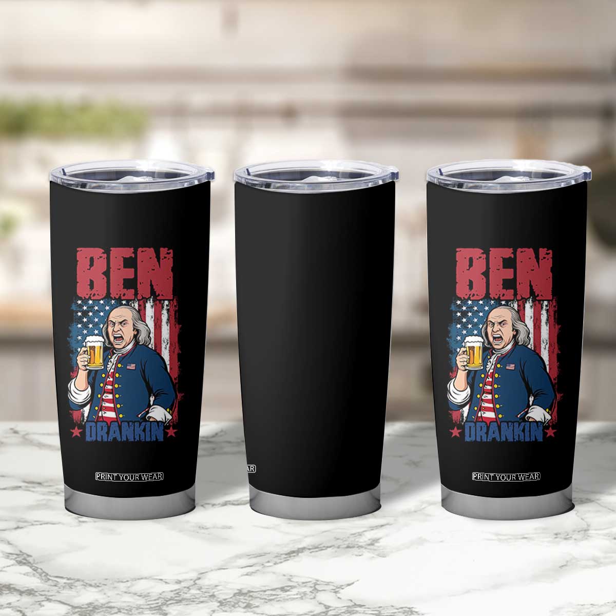Benjamin Franklin Tumbler Cup Funny Patriotic Founding Father TS12 Print Your Wear