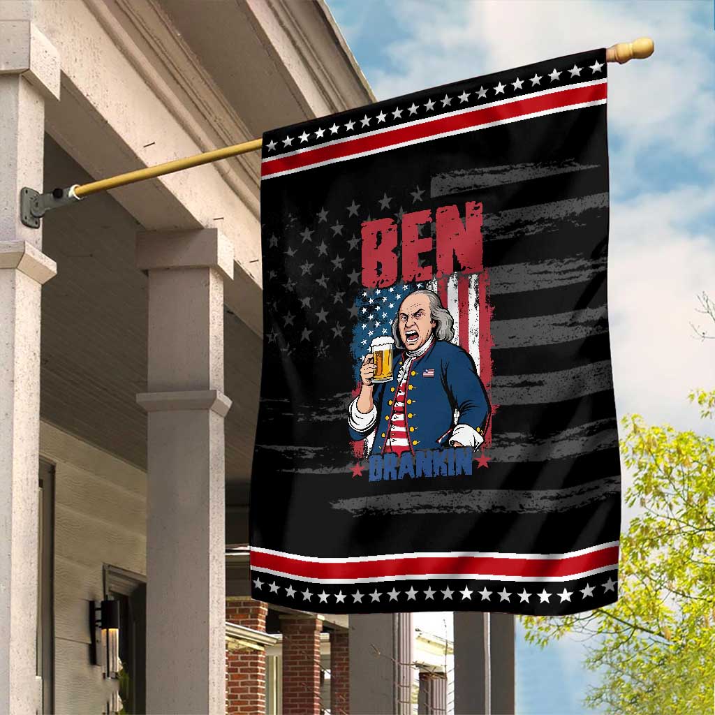 Benjamin Franklin Garden Flag Funny Patriotic Founding Father TS12 Distressed Black Red Print Your Wear