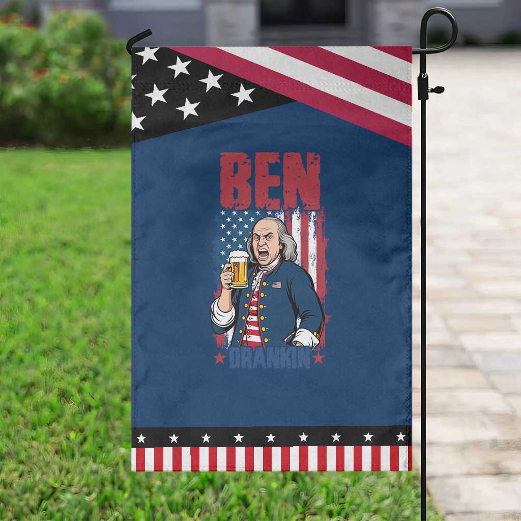 Benjamin Franklin Garden Flag Funny Patriotic Founding Father TS12 Classic Blue Black Print Your Wear