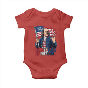 Patriotic Benjamin Franklin Baby Onesie 250 Years Of Freedom TS12 Red Print Your Wear