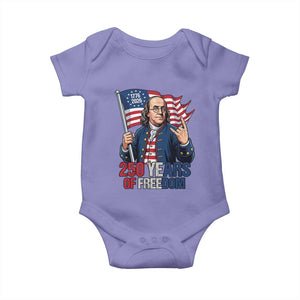 Patriotic Benjamin Franklin Baby Onesie 250 Years Of Freedom TS12 Violet Print Your Wear