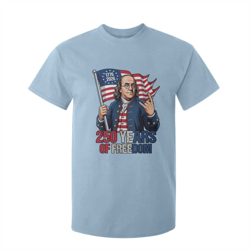 Patriotic Benjamin Franklin T Shirt For Kid 250 Years Of Freedom TS12 Light Blue Print Your Wear