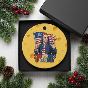 Patriotic Benjamin Franklin Ceramic Ornament 250 Years Of Freedom TS12 1pc Yellow Cheese Print Your Wear