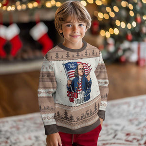 Patriotic Benjamin Franklin Ugly Christmas Sweater 250 Years Of Freedom TS12 Mocha Mousse Print Your Wear