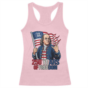 Patriotic Benjamin Franklin Racerback Tank Top 250 Years Of Freedom TS12 Light Pink Print Your Wear