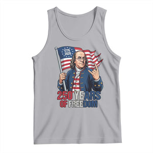 Patriotic Benjamin Franklin Tank Top 250 Years Of Freedom TS12 Athletic Heather Print Your Wear