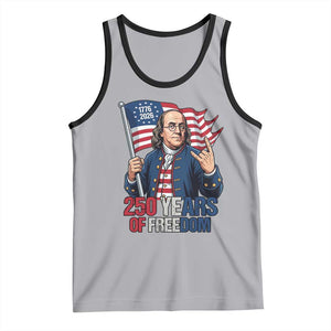 Patriotic Benjamin Franklin Tank Top 250 Years Of Freedom TS12 Athletic Heather Black Print Your Wear