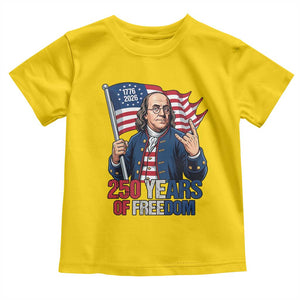 Patriotic Benjamin Franklin Toddler T Shirt 250 Years Of Freedom TS12 Daisy Print Your Wear