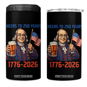 Funny Benjamin Franklin 4 in 1 Can Cooler Tumbler Cheers To 250 Years TS12 One Size: 16 oz Black Print Your Wear