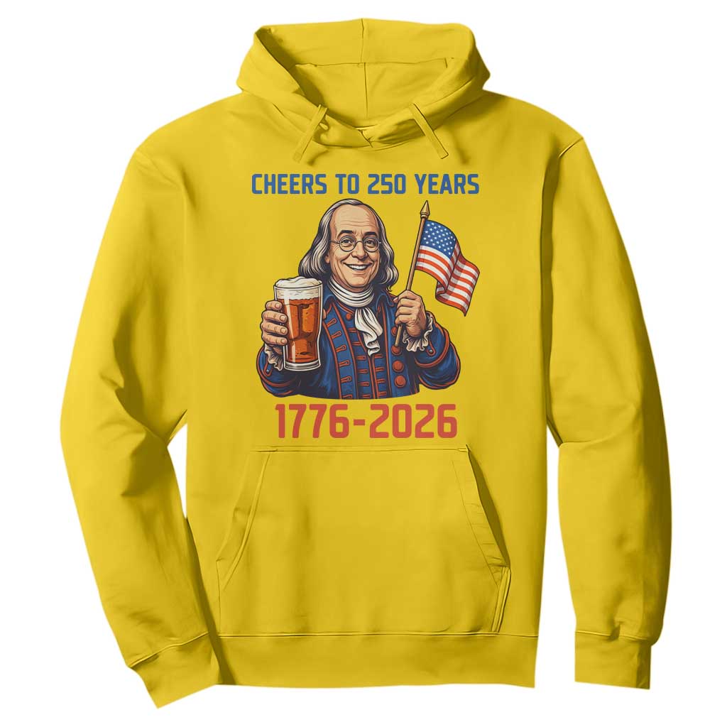Funny Benjamin Franklin Hoodie Cheers To 250 Years TS12 Daisy Print Your Wear