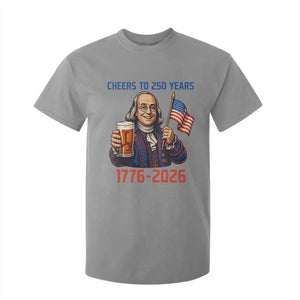 Funny Benjamin Franklin T Shirt For Kid Cheers To 250 Years TS12 Sport Gray Print Your Wear
