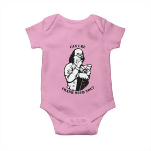 Funny Benjamin Franklin Baby Onesie Can I Be Frank With You TS12 Light Pink Print Your Wear