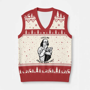 Funny Benjamin Franklin V-Neck Knit Sweater Vest Can I Be Frank With You TS12 Beige Red Print Your Wear