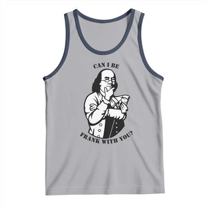 Funny Benjamin Franklin Tank Top Can I Be Frank With You TS12 Athletic Heather Navy Print Your Wear