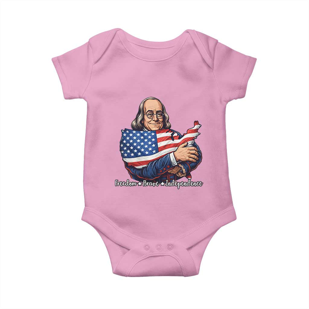 Benjamin Franklin Baby Onesie Freedom Liberty Independence American History TS12 Light Pink Print Your Wear