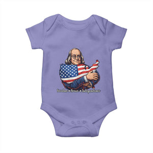 Benjamin Franklin Baby Onesie Freedom Liberty Independence American History TS12 Violet Print Your Wear