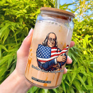 Benjamin Franklin Glass Can Freedom Liberty Independence American History TS12 White Print Your Wear