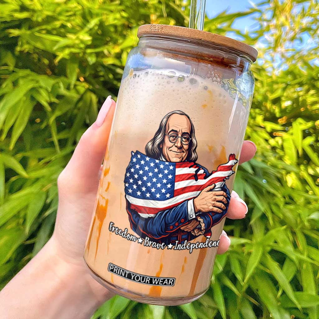 Benjamin Franklin Glass Can Freedom Liberty Independence American History TS12 White Print Your Wear