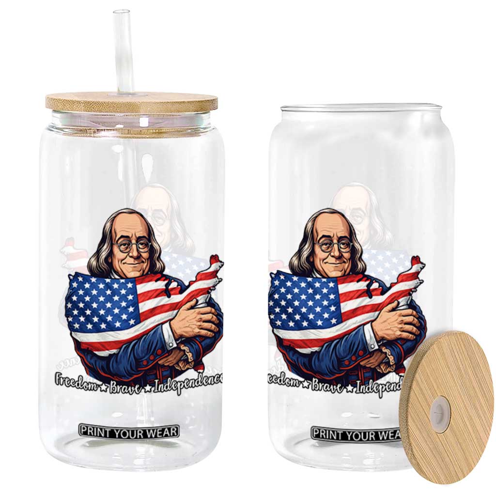 Benjamin Franklin Glass Can Freedom Liberty Independence American History TS12 Print Your Wear