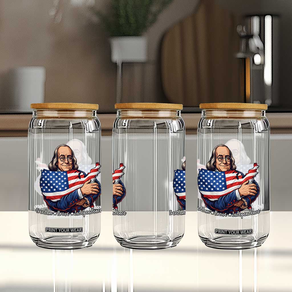Benjamin Franklin Glass Can Freedom Liberty Independence American History TS12 Print Your Wear