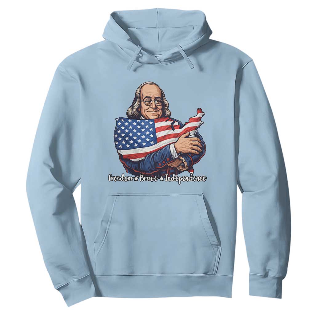 Benjamin Franklin Hoodie Freedom Liberty Independence American History TS12 Light Blue Print Your Wear