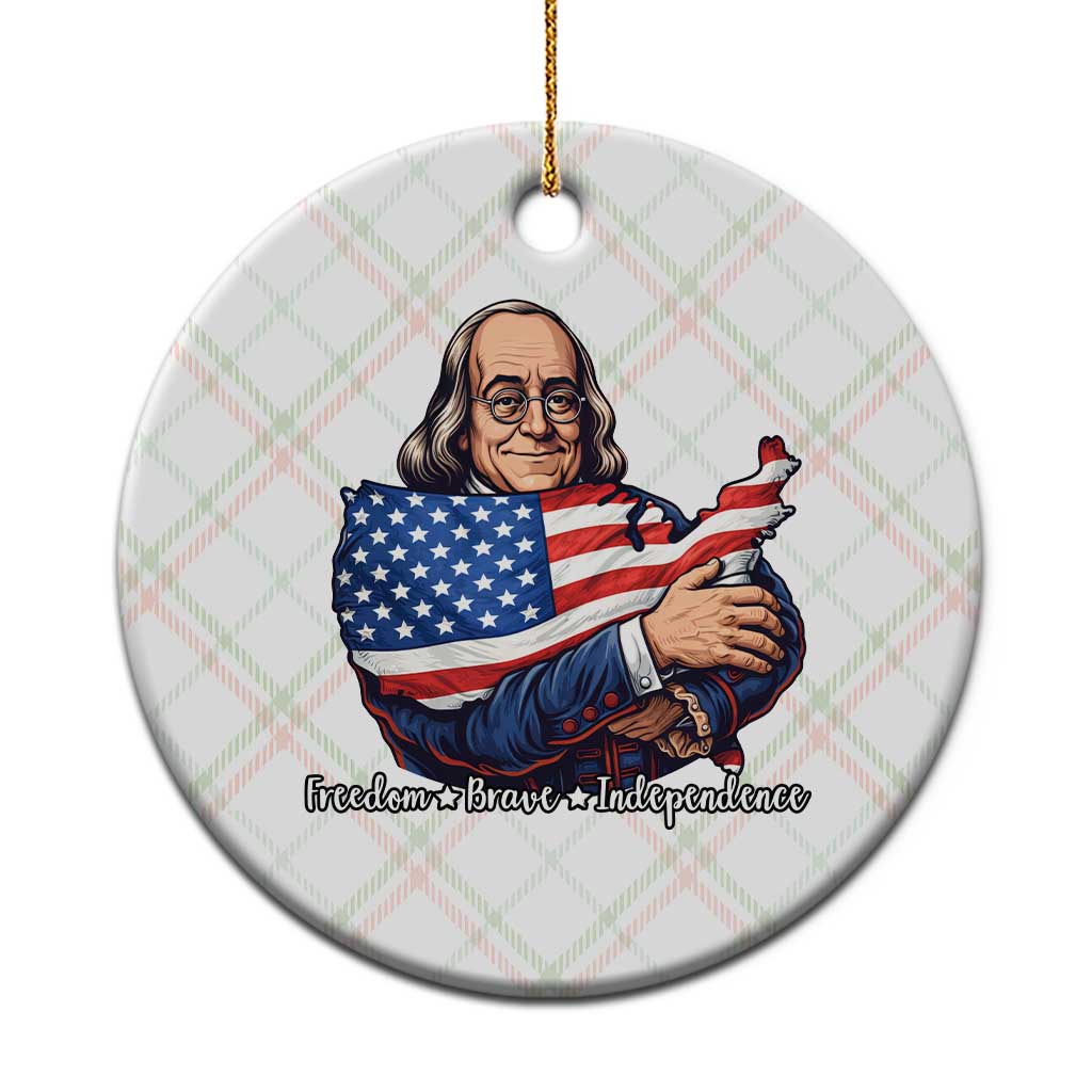 Benjamin Franklin Ceramic Ornament Freedom Liberty Independence American History TS12 1pc Christmas Plaid Print Your Wear