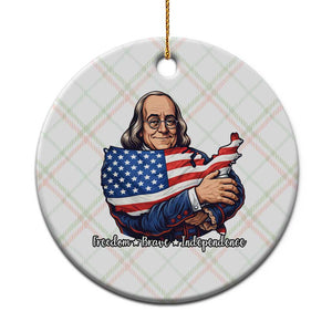 Benjamin Franklin Ceramic Ornament Freedom Liberty Independence American History TS12 1pc Christmas Plaid Print Your Wear