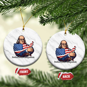 Benjamin Franklin Ceramic Ornament Freedom Liberty Independence American History TS12 1pc White Marble Print Your Wear