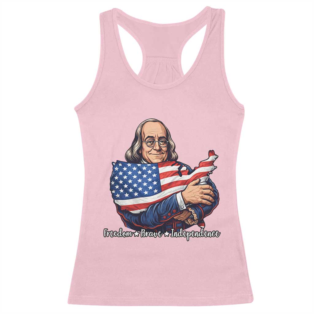 Benjamin Franklin Racerback Tank Top Freedom Liberty Independence American History TS12 Light Pink Print Your Wear