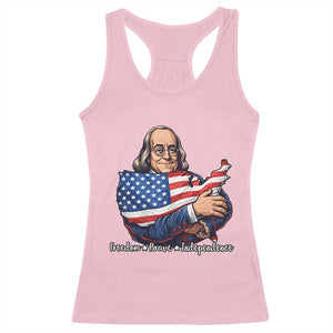 Benjamin Franklin Racerback Tank Top Freedom Liberty Independence American History TS12 Light Pink Print Your Wear